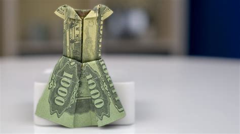 This is a bit of a tricky money gift! Money gift idea: Wedding dress, dollar bill origami tutorial