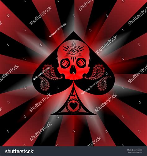 vector sign ace spades skull dice stock vector royalty free 554932399 shutterstock