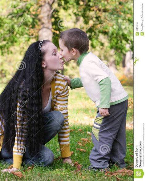 Loving Mother And Son In Park Stock Photo Image Of Mother European