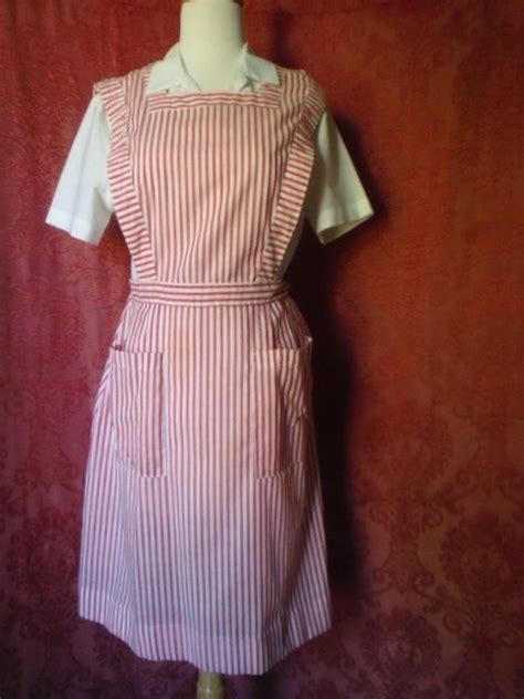 Vintage Candy Striper Nurse Uniform Dress Jumper With Blouse