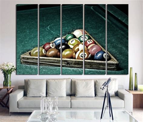 Billiard Wall Art Canvas Set Game Room Decor Billiard Wall Etsy