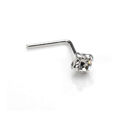 Sterling Silver Clear Crystal 2mm Nose Stud Uk