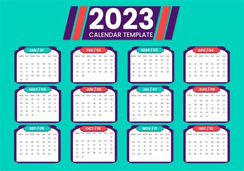 Premium Vector Modern Design 2023 Calendar Template