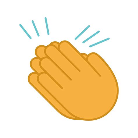 Clapping Hands Emoji Color Icon Applause Gesture Congratulation Isolated Vector Illustration