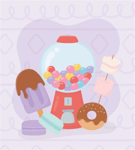 Cute Sweets And Treats Card 1236993 Vector Art At Vecteezy