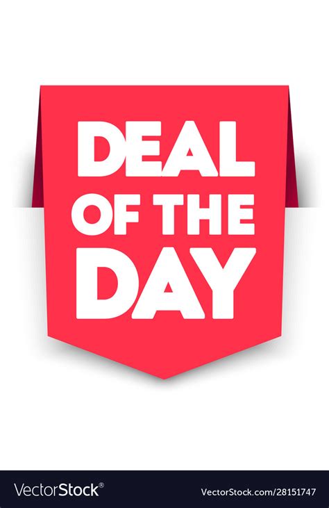 Deal Day Vertical Ribbon Bookmark Tag Royalty Free Vector