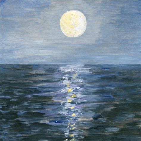 Moonlight Reflection In The Sea Digital Art By Mitza Fine Art America