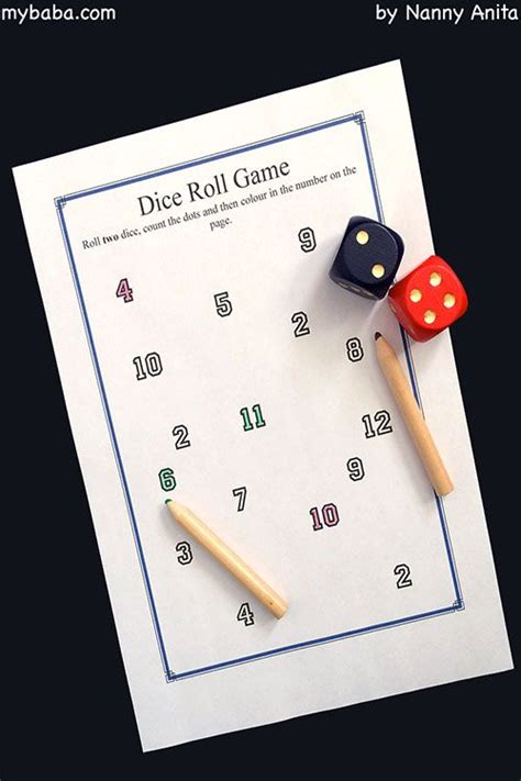 Dice Roll Game With Downloadable Worksheets Dots Game Free