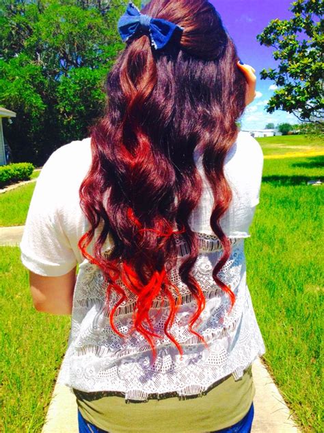 Long Ombré Red Hair Koolaid Dip Dye Red Hair Beautiful Hair Red Ombre