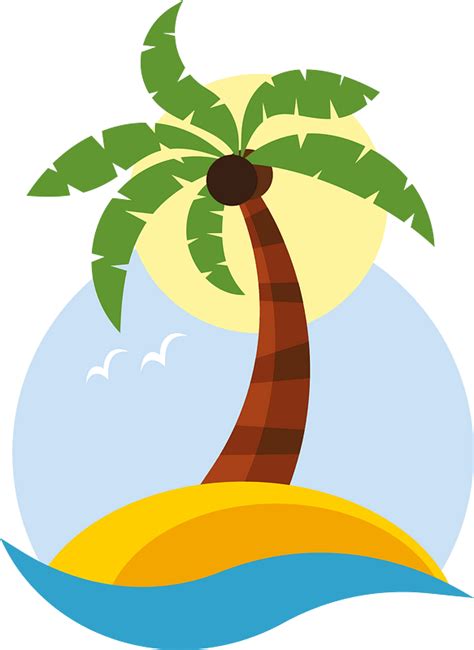 Palm Tree On A Tropical Island Clipart Free Download Transparent Png