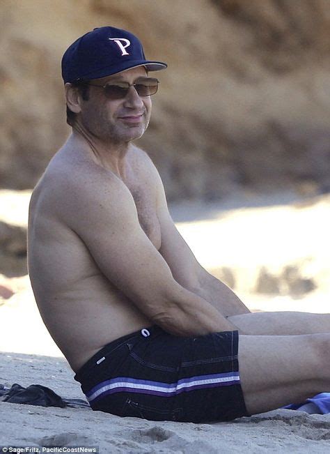 David Duchovny Goes Shirtless In Swim Trunks On Malibu Beach David Duchovny Swim Trunks