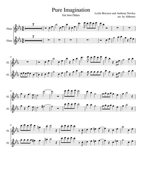 Pure Imagination Sheet Music For Flute Download Free In Pdf Or Midi