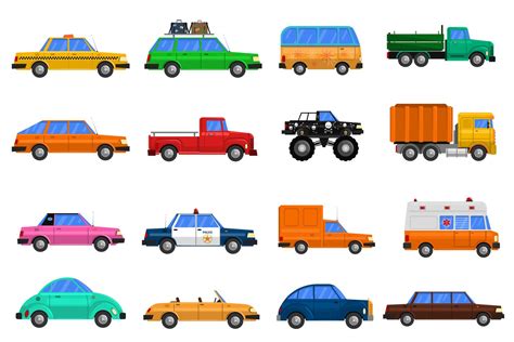 Cars Icons Set 467934 Vector Art At Vecteezy