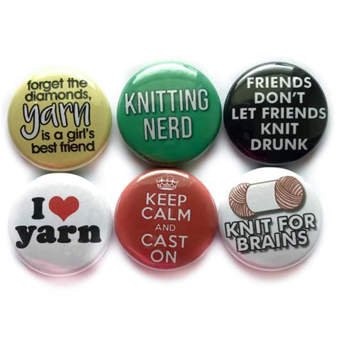 Funny Knitting Sayings On Pins Or Magnets For Knitters Small Etsy