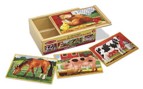 Farm Animals Puzzles In A Box Animal Puzzle Wooden Jigsaw Puzzles
