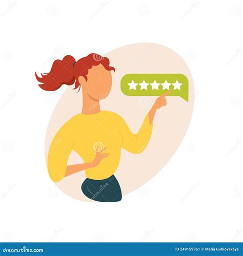 Satisfied Client Holding Star Giving Feedback And Service Review Concept Of Positive Customer