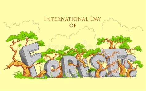 International Day Of Forest Stock Vector Illustration Of Awareness