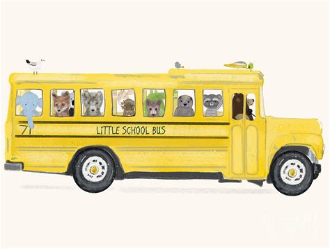 Little School Bus Painting By Bri Buckley