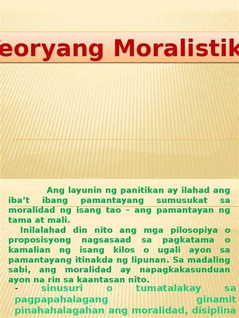 Teoryang Moralistiko Pdf