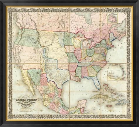 Map Of The United States Of America 1848 By J H Colton 20x19