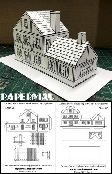 Papermau Hand Drawn House Papercraft By Papermau Download Now