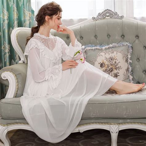 Retro Nightgown Modal Cotton Vintage Victorian Princess Style Victorian