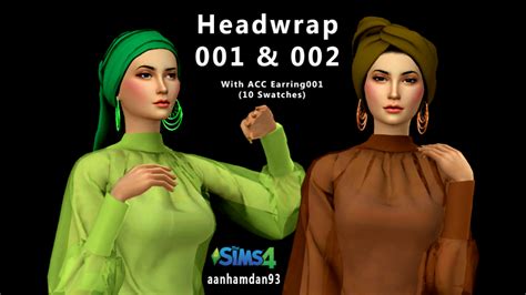 Aan Hamdan Simmer93 — Headwrap 001 And 002 With Earring001 The Sims Sims