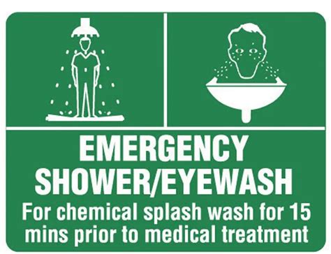 First Aid Sign Emergency Shower Eyewash Gateway