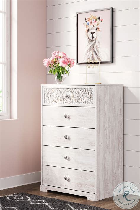 Paxberry Whitewash 5 Drawer Chest From Ashley Furniture Home Gallery