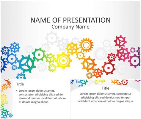 Colorful Gears Powerpoint Template Abstract