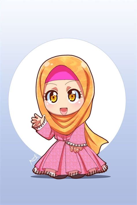 Kartun Chibi Muslimah Comel