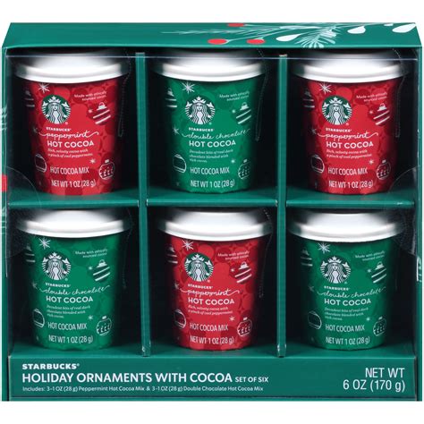 Starbucks Holiday Ornaments Peppermint And Double Chocolate Hot Cocoa Mix