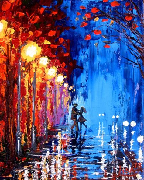 Original Abstract Painting Dancing In The Rain 2 Acrylic