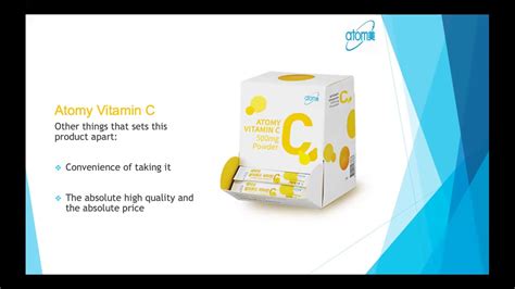 Semua tu ada point value utk mas jana. ATOMY Vitamin C - Product Explanation by Odette Napao ...