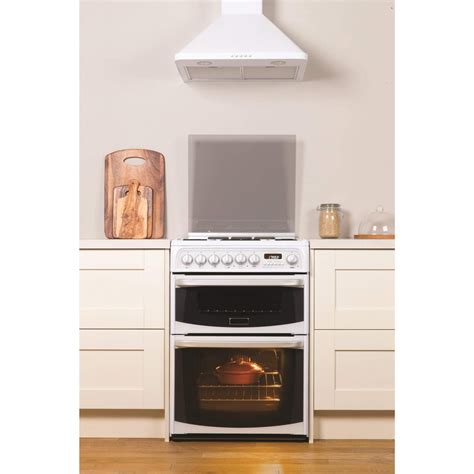 Grade A3 Hotpoint Ch60gciw Carrick Double Oven 60cm Gas Cooker