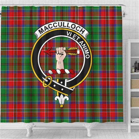Macculloch Mcculloch Tartan Crest Shower Curtain Scotsprint