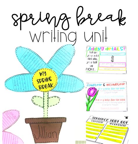 Spring Break Writing Mini-Unit & Craftivity | Spring break, Spring break quotes, Spring break party