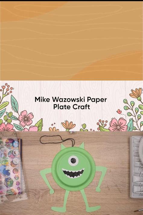 Mike Wazowski Paper Plate Craft Video Halloween Crafts Plate