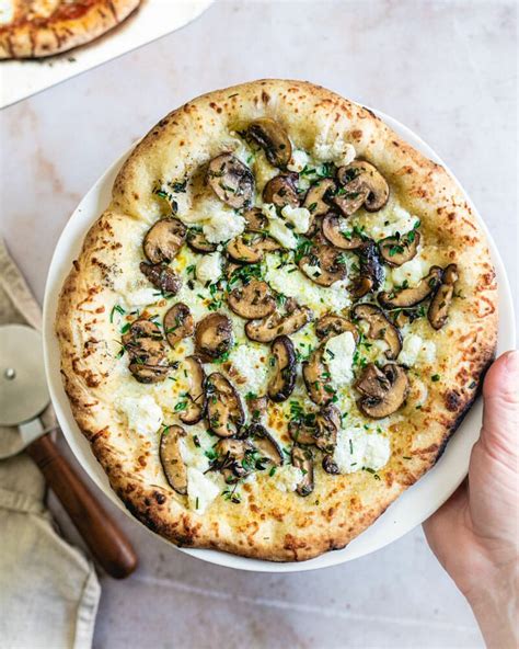 This Mushroom Pizza Is A White Pizza So No Red Sauce Here Its