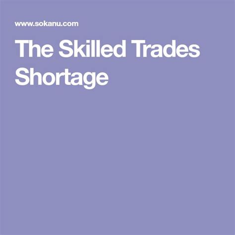 The Skilled Trades Shortage Skills Trading Best Career Test