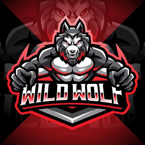 Diseño Del Logo De La Mascota Wolf Sport Ilustración Del Vector