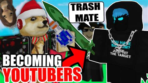 I Became Youtubers In Roblox Bedwars Youtube