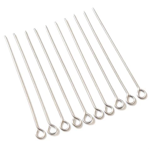 No Fade 100pcs Lot 20 30 35 40 50 Mm Stainless Steel Eye Pins Findings