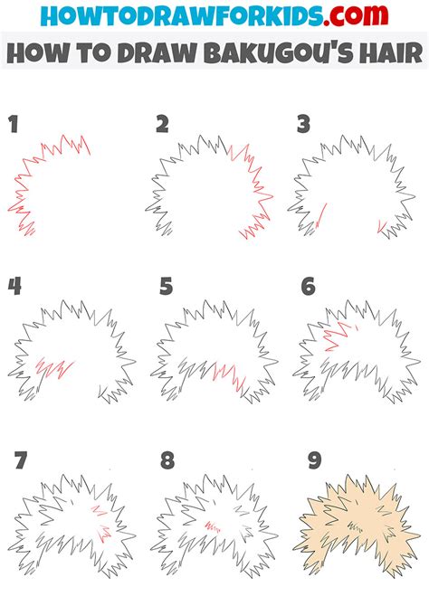 How To Draw Bakugous Hair Easy Drawing Tutorial For Kids