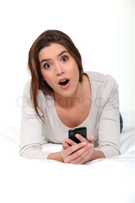 Woman In Shock Stock Image Colourbox
