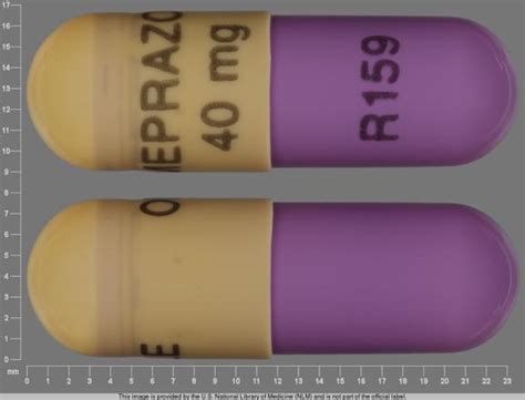 Omeprazole 40mg R159 Pill Purple Yellow Capsuleoblong Pill Identifier