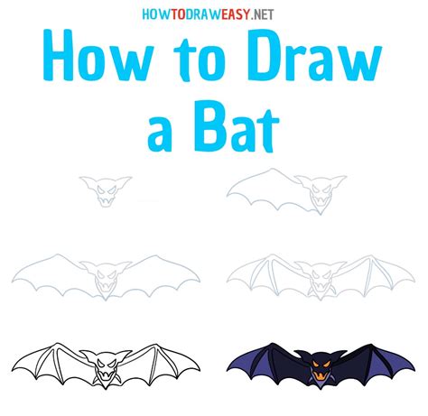 How To Draw A Bat How To Draw Easy