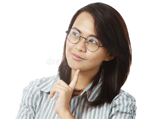 Young Woman Thinking Stock Image Image Of Lady Looking 28176477