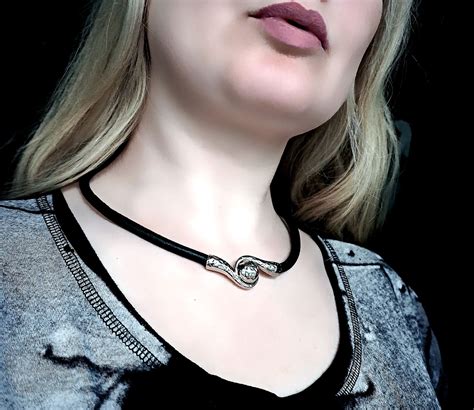 Submissive collar mens leather choker BDSM | Steampunk BDSM