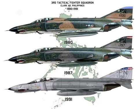Mcdonnell Douglas F 4e Of 3rd Tfs Clark Ab Philipines 1980 To 1991